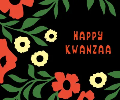 Let's celebrate Kwanzaa black whimsical-color-block