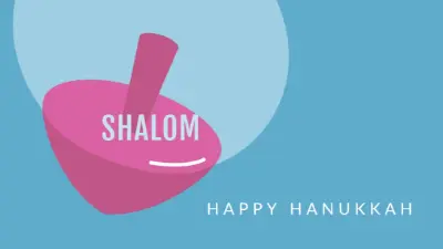 Happy Hanukkah blue modern-bold