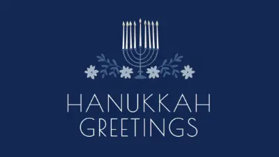 Hanukkah greetings blue modern-simple