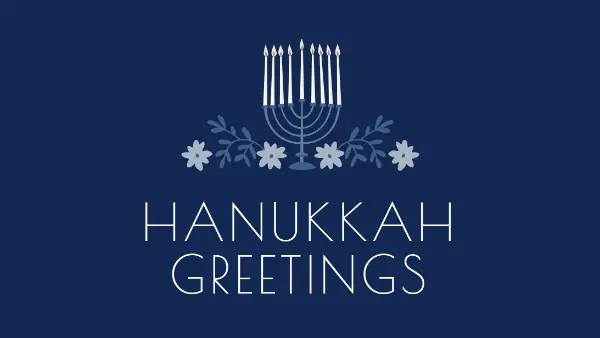 Hanukkah greetings blue modern-simple