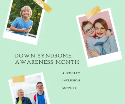 Down syndrome awareness green modern-simple