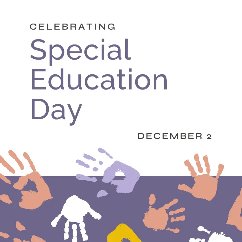 Celebrating special education day purple whimsical-color-block