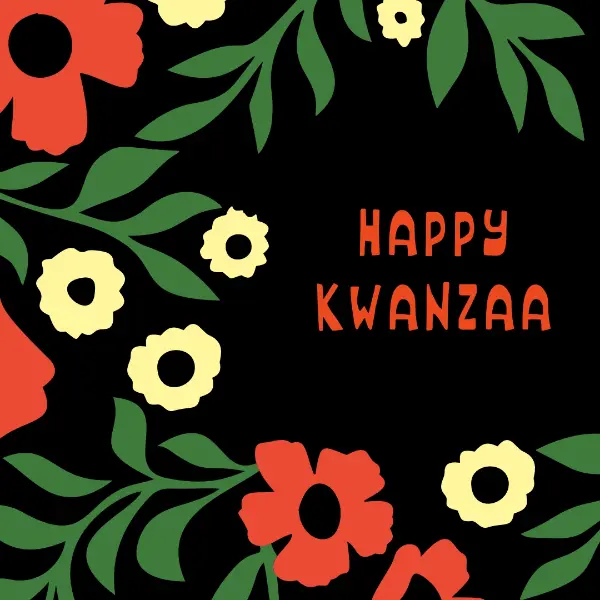 Let's celebrate Kwanzaa black whimsical-color-block