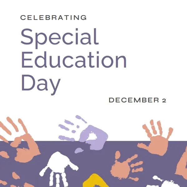Celebrating special education day purple whimsical-color-block