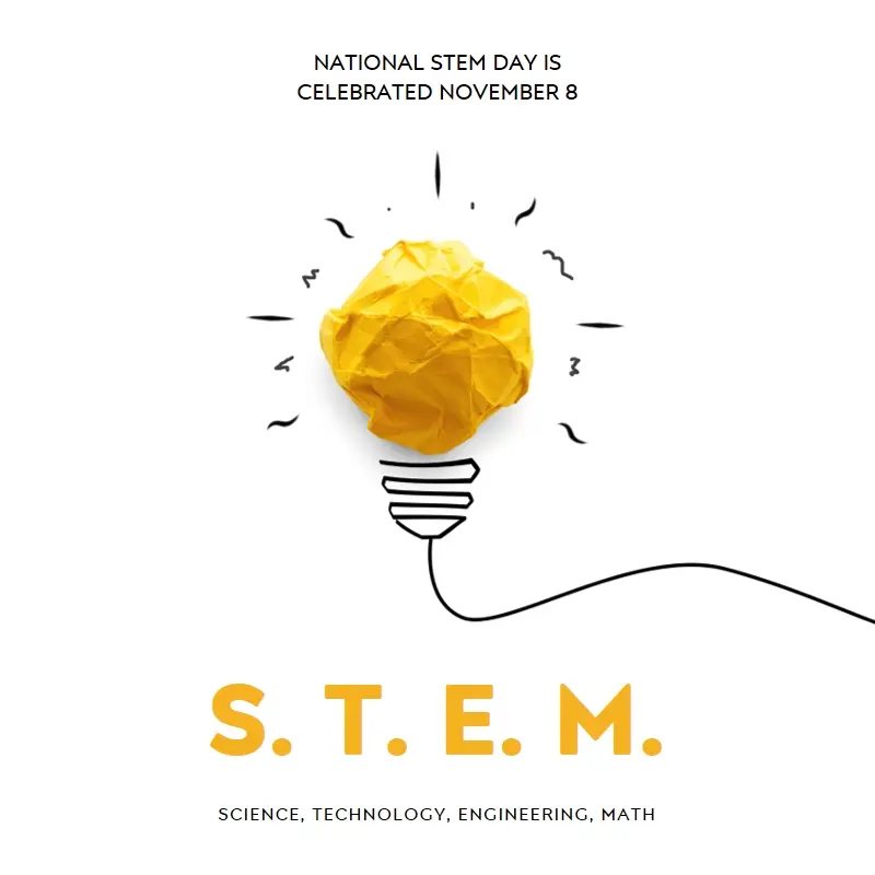 STEM from greatness yellow modern-simple