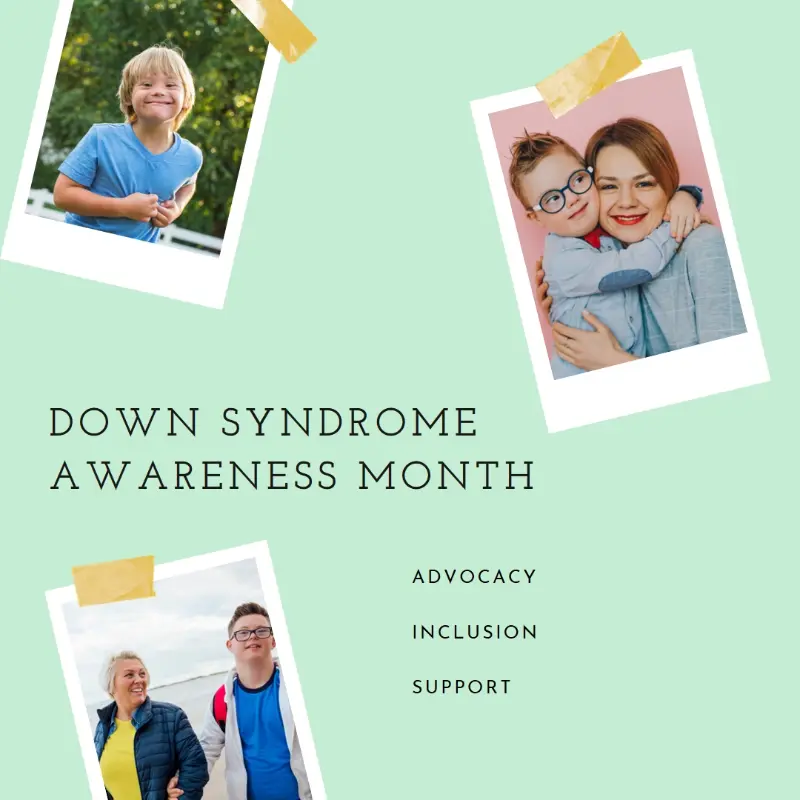 Down syndrome awareness green modern-simple