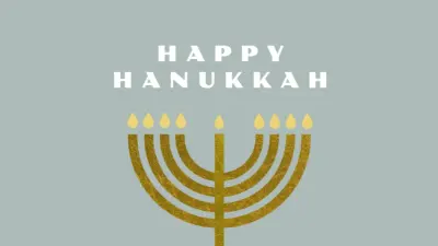 A happy Hanukkah blue modern-simple