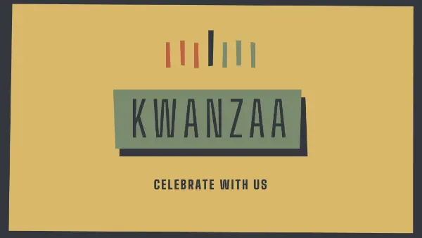 Celebrating Kwanzaa together yellow modern-bold