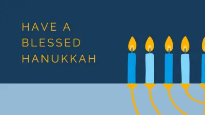 A blessed Hanukkah blue modern-simple