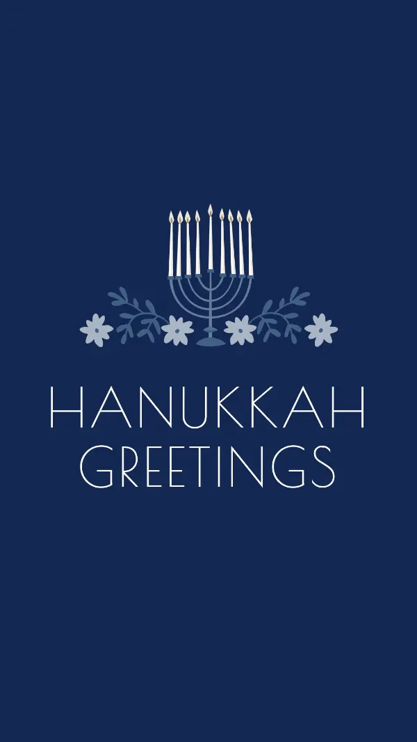 Hanukkah greetings blue modern-simple