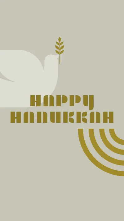 A peaceful Hanukkah gray modern-color-block