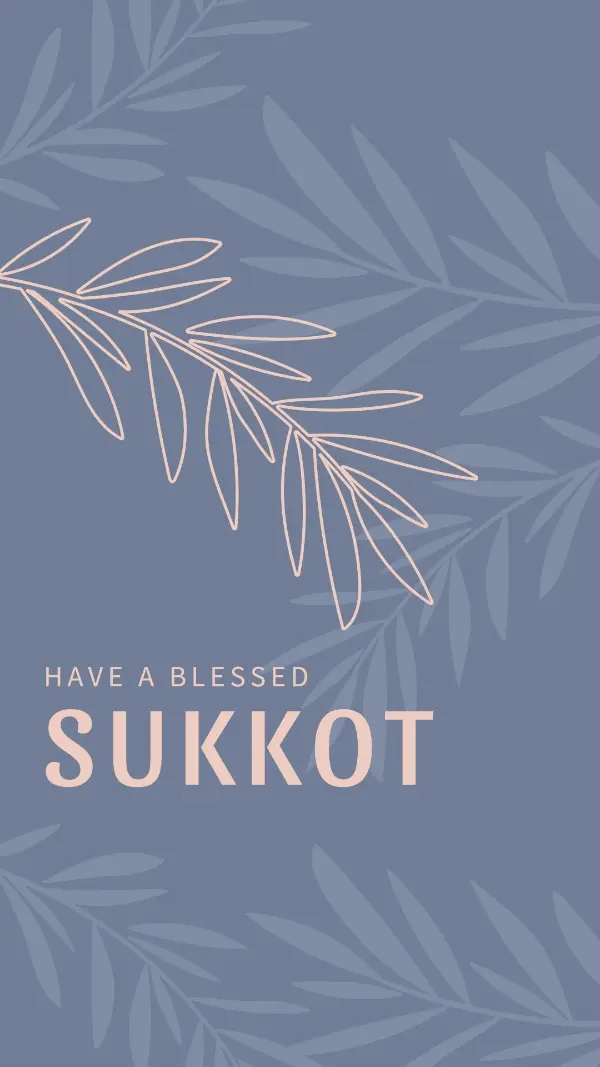 Sukkot blessings gray organic-simple