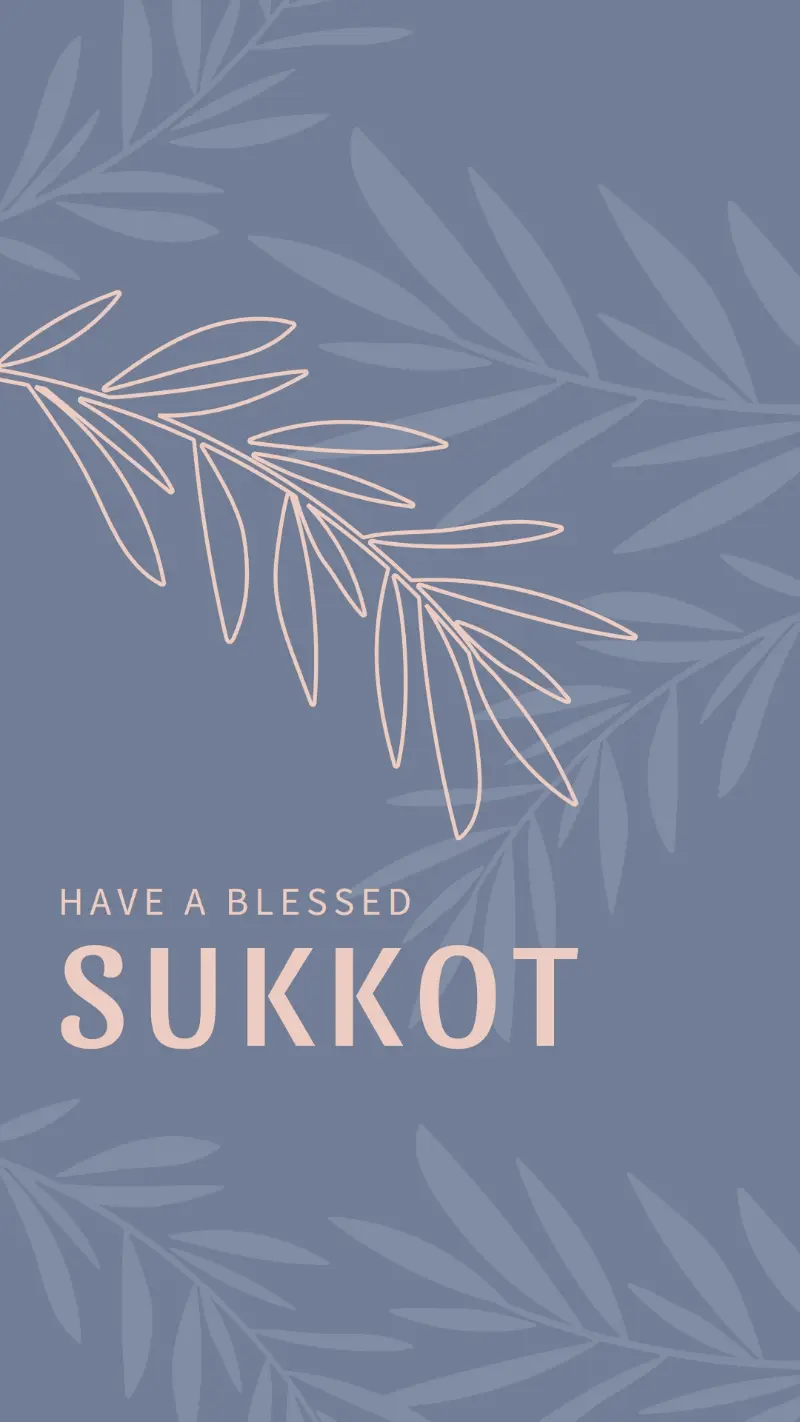 Sukkot blessings gray organic-simple