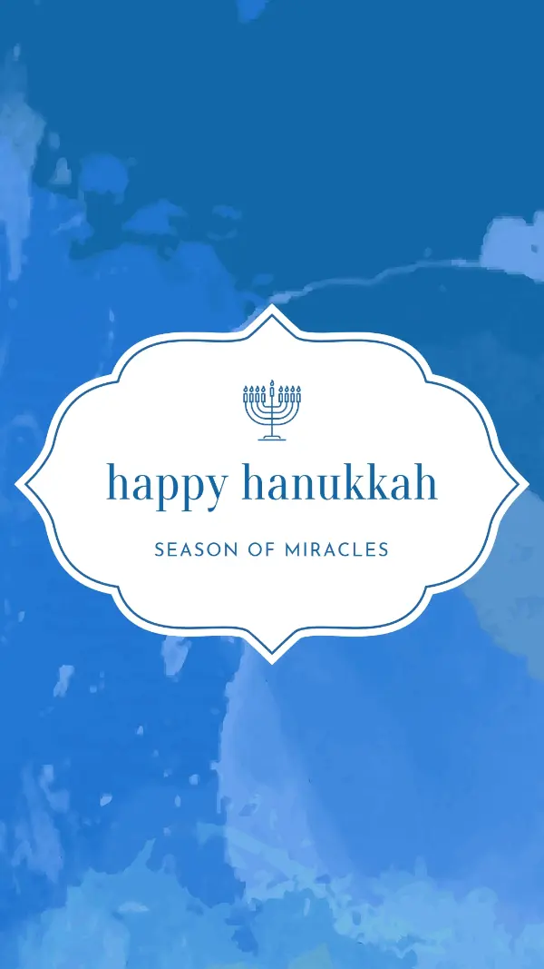 Menorah miracles blue modern-simple