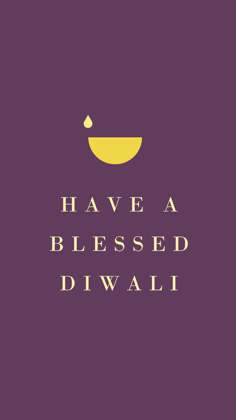 Diwali blessings purple modern-simple