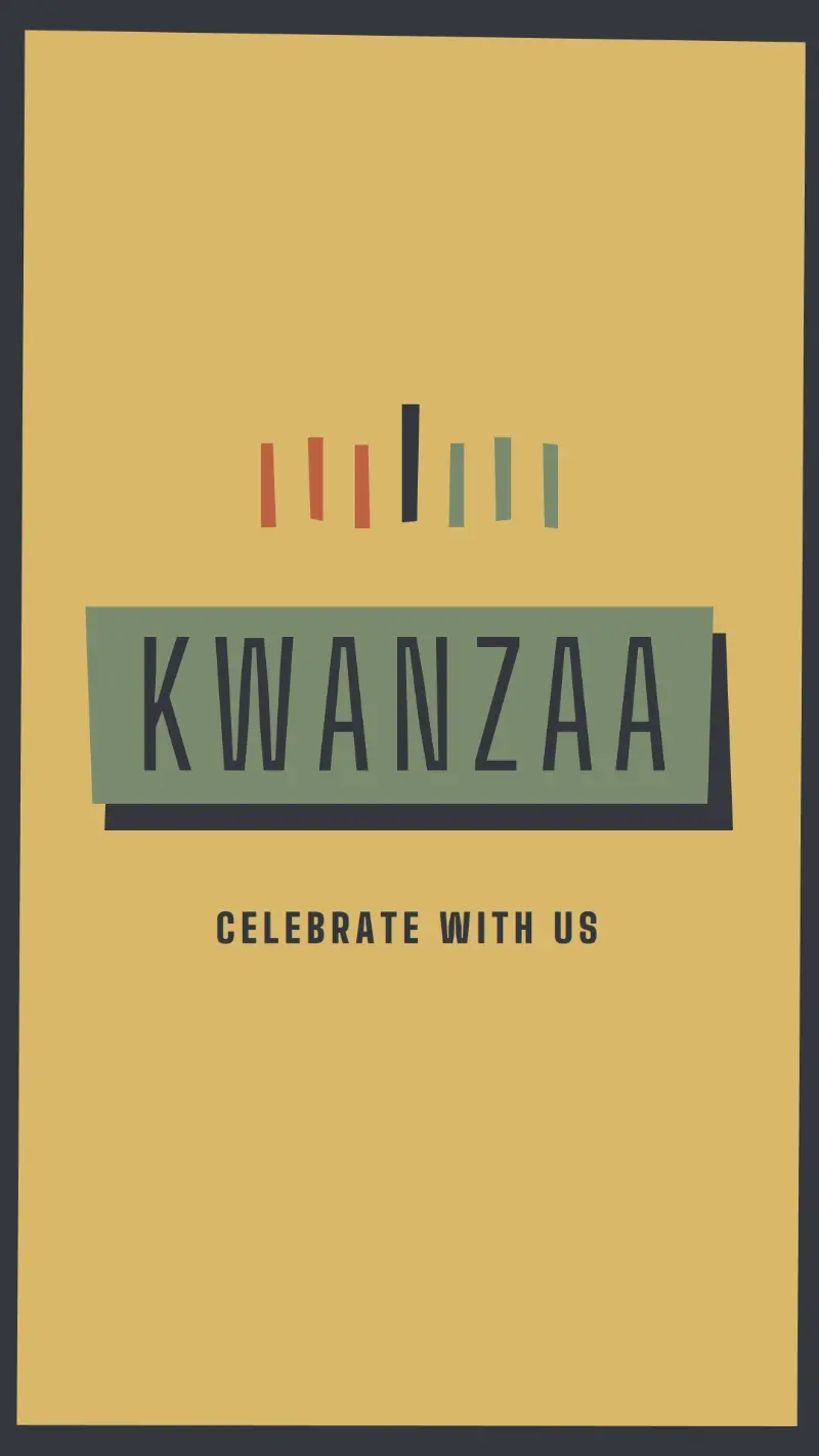 Celebrating Kwanzaa together yellow modern-bold