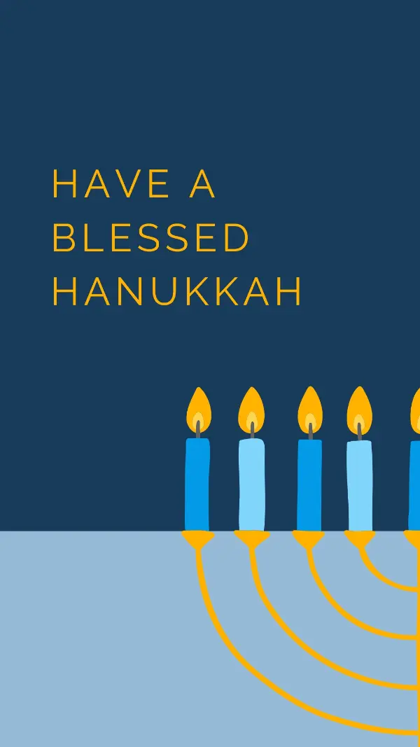 A blessed Hanukkah blue modern-simple