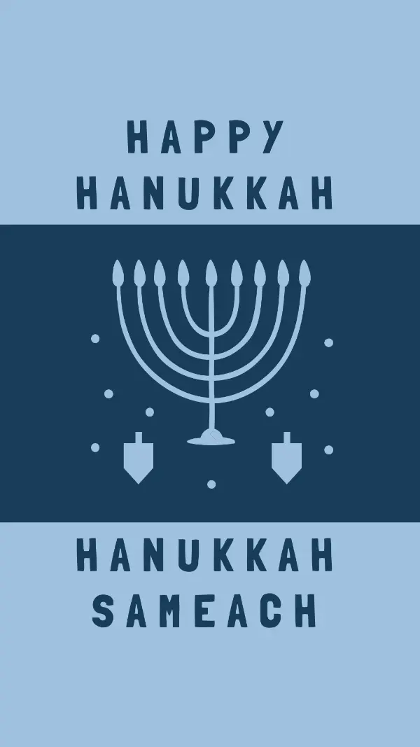 Blessings of Hanukkah blue modern-simple