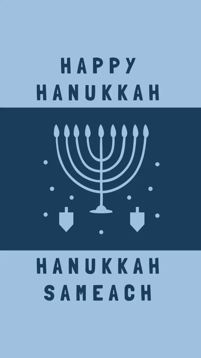 Blessings of Hanukkah blue modern-simple