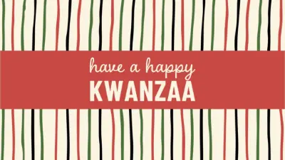 Have a happy Kwanzaa yellow whimsical-line