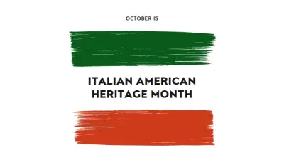 Celebrate Italian American heritage white modern-bold