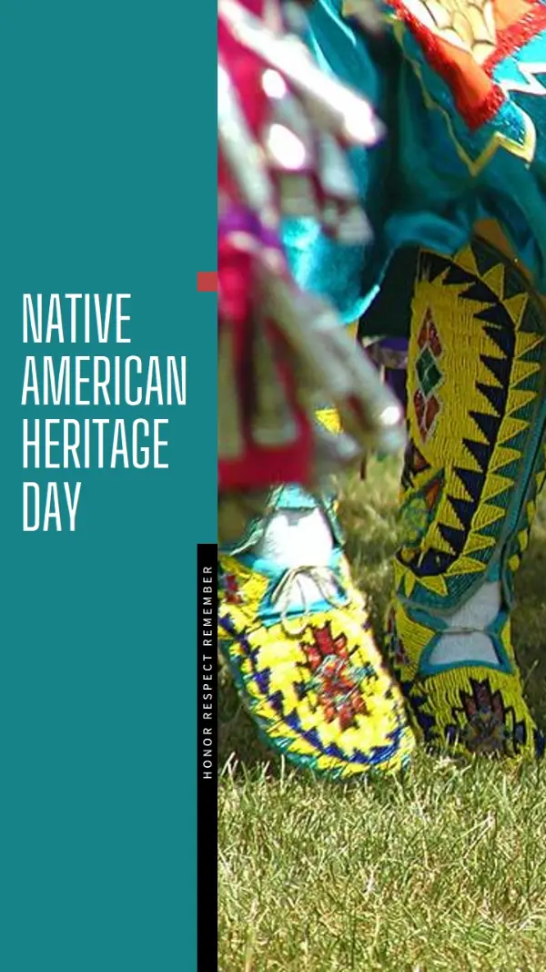 Celebrate Native American Heritage green modern-bold