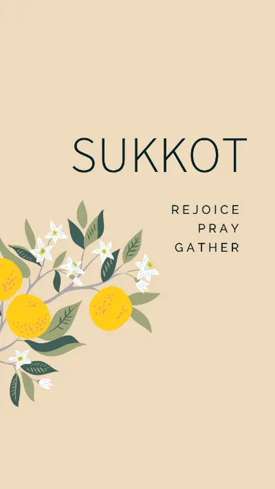 A joyful Sukkot yellow whimsical-color-block