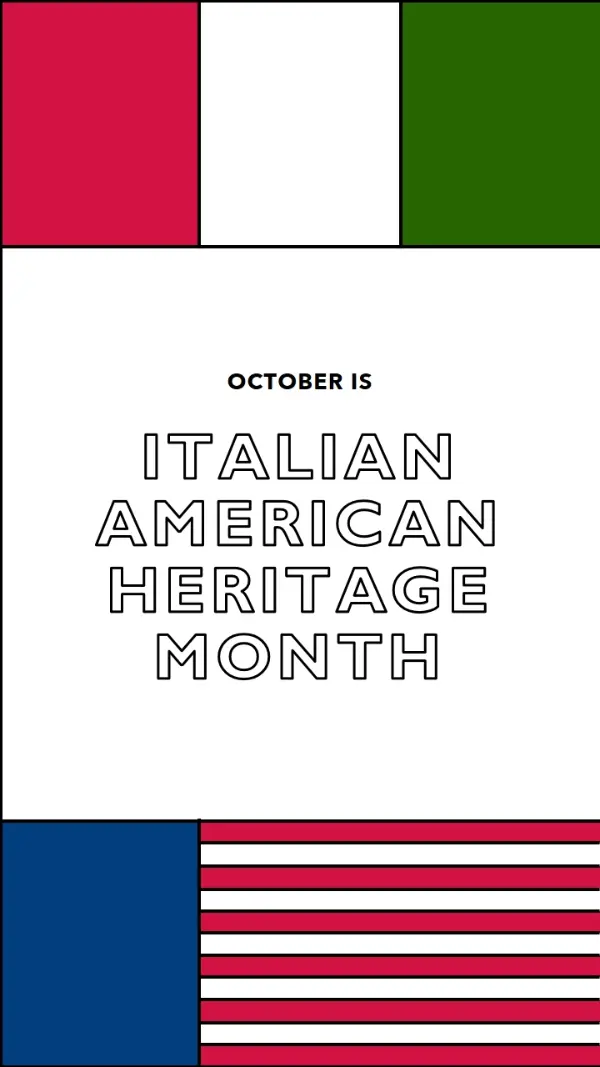 Italian American heritage month white vintage-retro