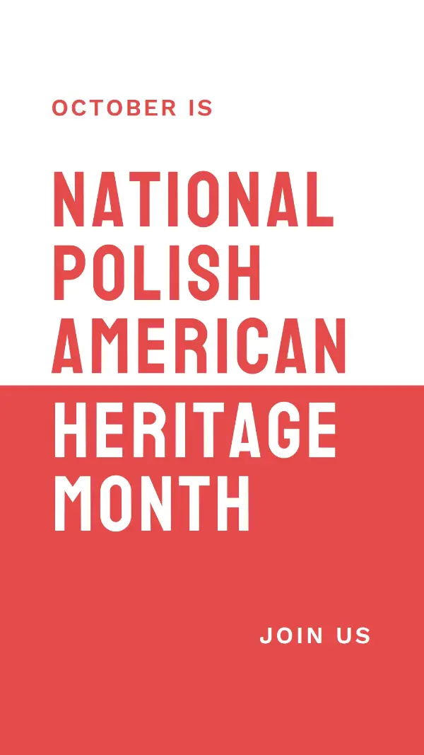 Polish heritage month red modern-bold