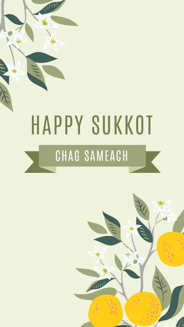 Celebrating Sukkot green whimsical-color-block