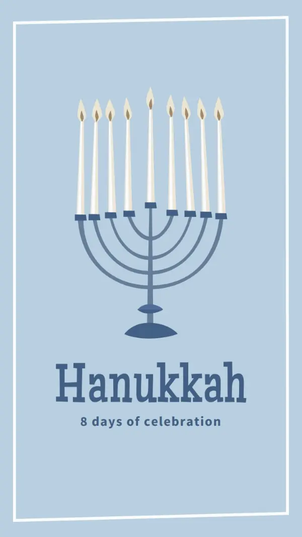 8 days of Hanukkah blue organic-simple