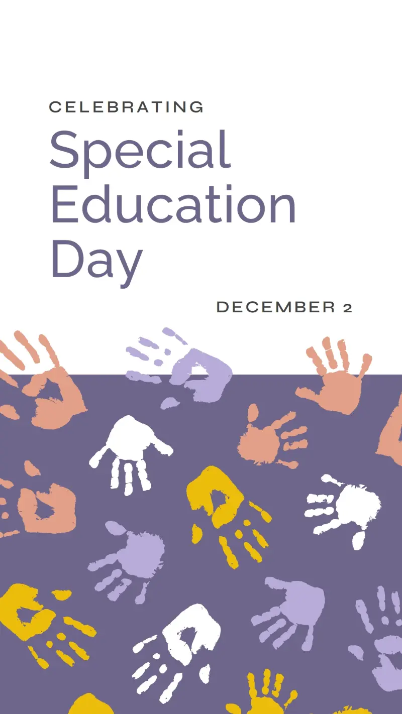 Celebrating special education day purple whimsical-color-block