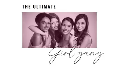 Girl gang white modern-simple