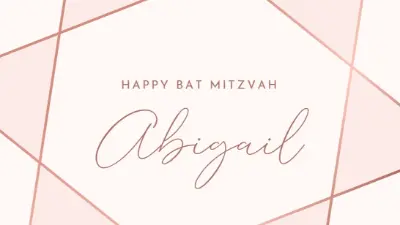 Happy bat mitzvah white modern-geometric-&-linear