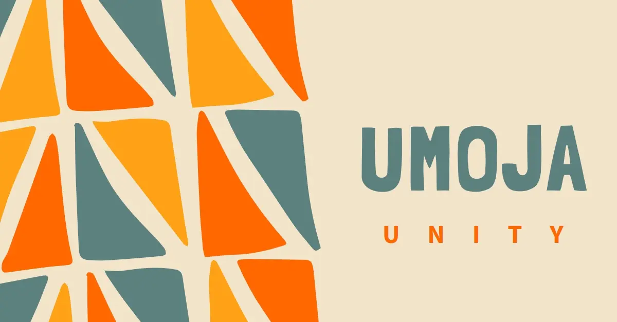 Celebrating Umoja brown whimsical-color-block