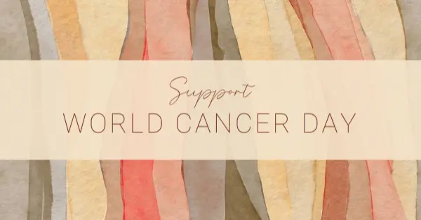 Supporting World Cancer Day yellow modern-simple