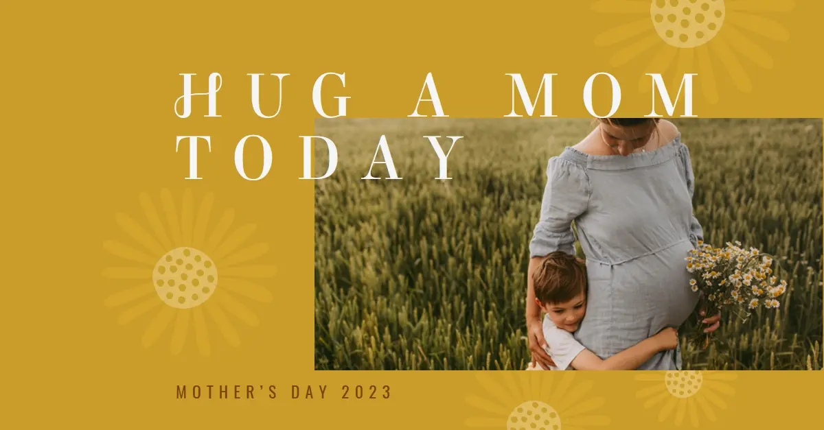 Give mom a hug yellow organic-boho