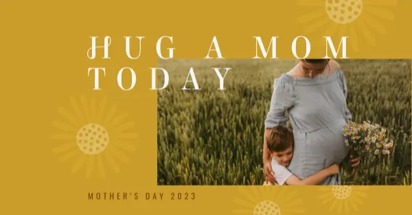 Give mom a hug yellow organic-boho