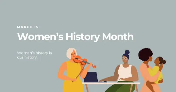 Celebrate Women's History Month gray modern-color-block