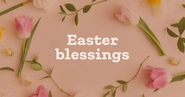 Easter blessings pink modern-simple