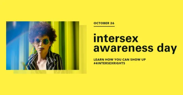 Show up for Intersex Rights yellow modern-bold