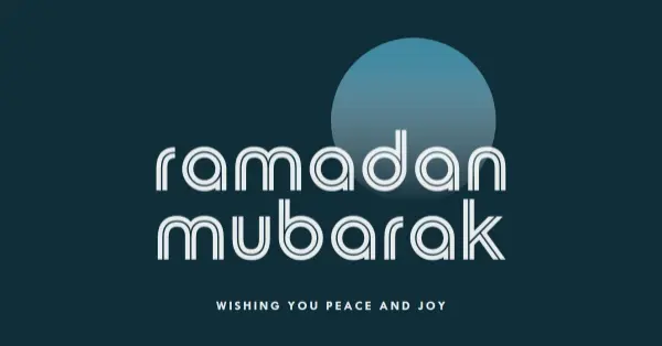 Ramadan Mubarak moon blue vintage-retro