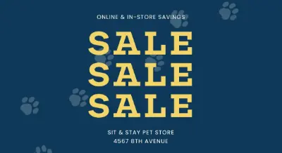 Pet sale blue modern-simple