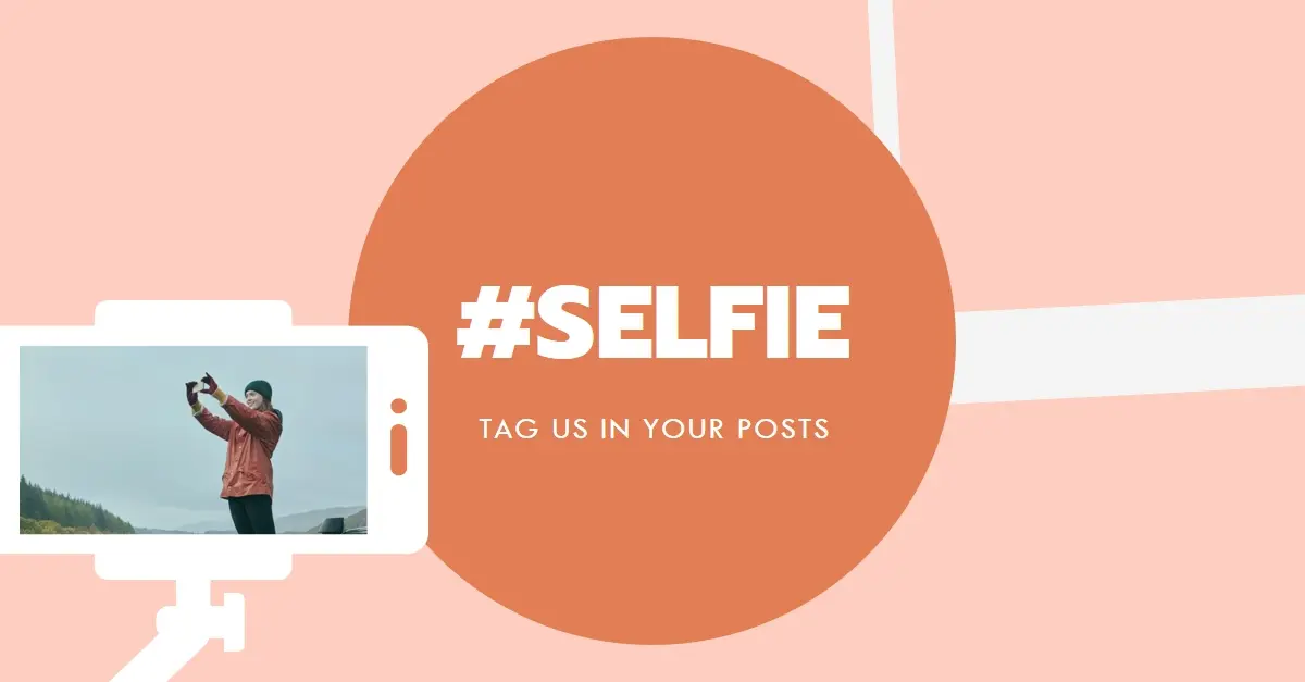 Selfie schtick orange modern-color-block