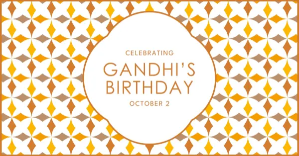 Honoring Gandhi on his birthday orange modern-simple