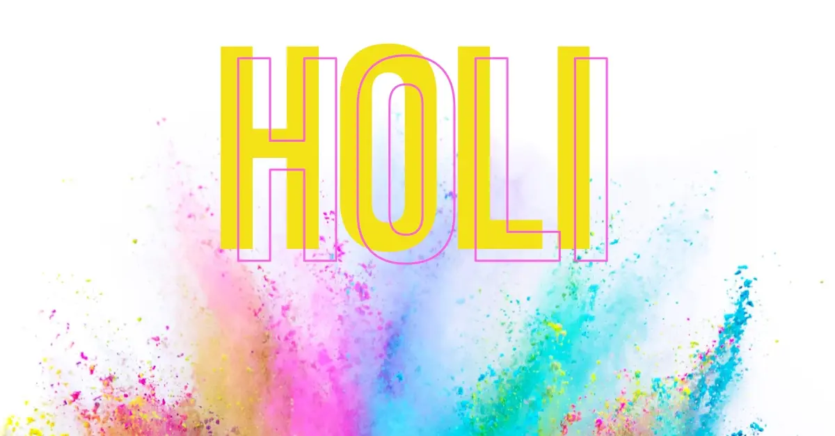 Celebrate Holi white modern-bold