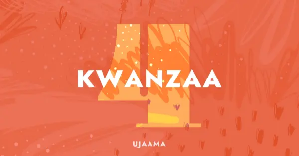 Celebrate the fourth day of Kwanzaa orange organic-simple