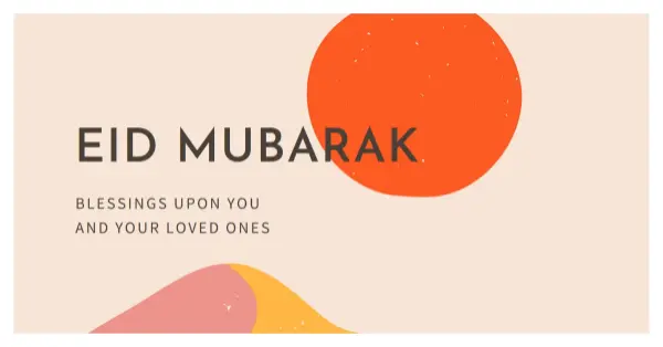 Eid blessings pink organic-simple