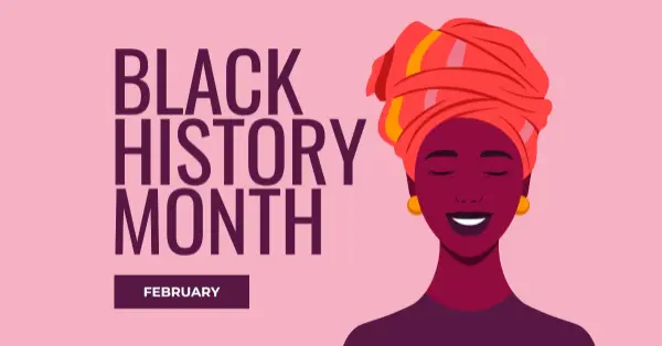 February is Black History Month pink modern-color-block