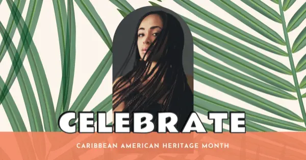 Celebrate Caribbean American Heritage green modern-bold